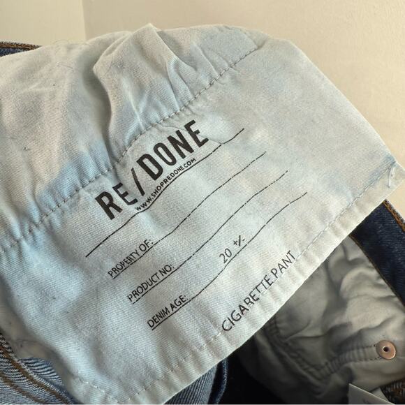 Re/Done Cigarette High Rise Slim Ankle Length Denim Jeans Retro Stone Size 30 - Picture 10 of 12